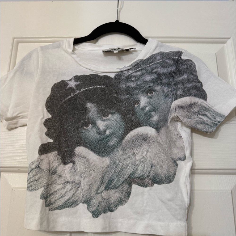 Fiorucci Angel Graphic Tee - White and Gray